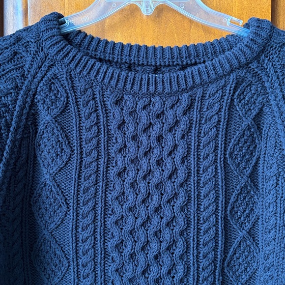 Black LL Bean Signature Cable Knit Sweater - Picture 2 of 10